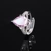 Jewelry Copper Bottom Gold-Plated High Carbon Diamond Ice Flower Cut Water Drop Copper Inlaid Temperament Simple Ring Women 10 * 14