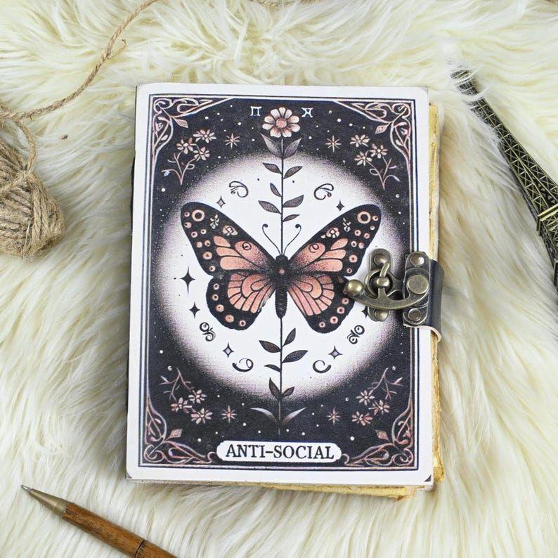 Blank Spell Book of Shadows Luna Moth Journal Witchcraft Supplies Moth Decor and Morpho Butterfly Print Luna Moth Journal gift for Him, Her