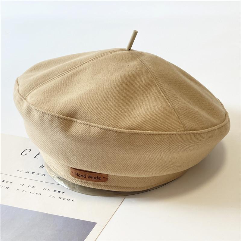 Autumn and winter woolen beret men's and women's fashion British style painter's hat retro versatile face small bud hat