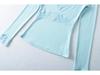 Lace Splice V-Neck Slim Fit Waist-Cinching Cotton Top for Women - Ideal for Autumn/Winter
