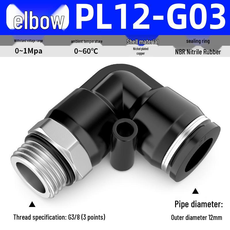Zhuo Ji Pneumatic Male Thread Straight G Thread Quick Connect Fitting PC8-G02 Air Hose Connector PL6/10-G01