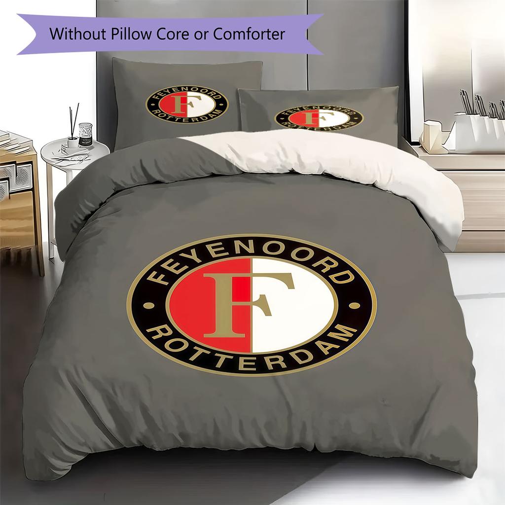 Biancheria da letto con motivo Feyenoord, Set piumone Copripiumone Federa Regalo di Compleanno per la Casa(1 * copripiumino + 2 * federa, senza nucleo)