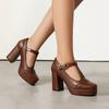 Exclusiv Pentru Ebay Pantofi Dama Toc Mediu Retro Pantofi Mici Din Piele Piele Brevetată Toc Gros Versatili Pantofi Simpli