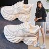 Inner Heightening Dad Shoes Women's Shoes New Explosive Autumn Breathable Mesh Thick-soled Muffin Sports and Leisure Little White Shoes