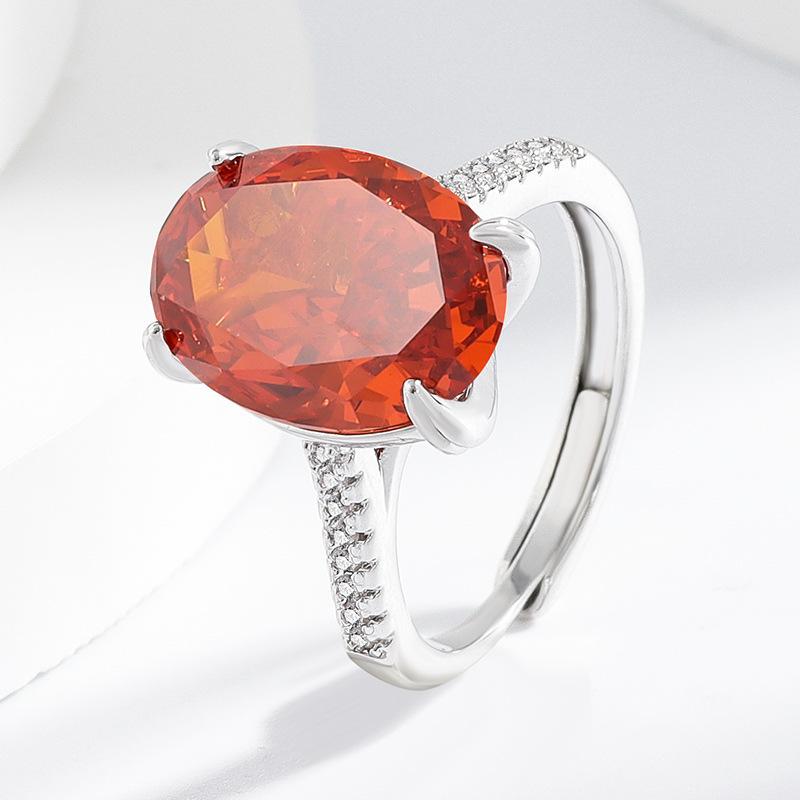 2026 Flash Pigeon Egg Papalacha Ring Luxury High Carbon Diamond Ice Flower Cut Ring Female