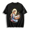 Gentle Motherhood Lullaby Print Top Warm Family Vibe Adult Wear Pure Cotton T-shirt