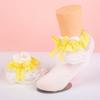 Cute Girls Cotton Slouch Socks for Toddlers with Multi-Layer Lace Trim and - Princess