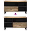 TV Cabinet Black 80 X 33.5 X 46 Cm Rough Mango Wood