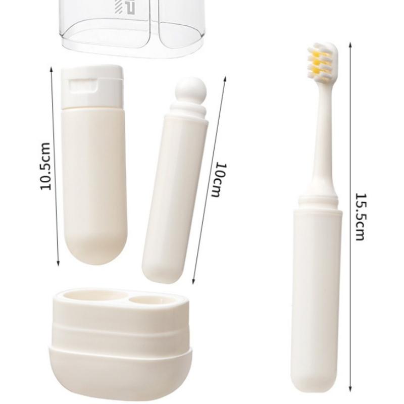 Zahnbürste Reise-Set Reisezahnbürste mit Etui Leichte faltbare Becher-Set-Halterung für Damen Herren Toilettenartikel Rucksack Business