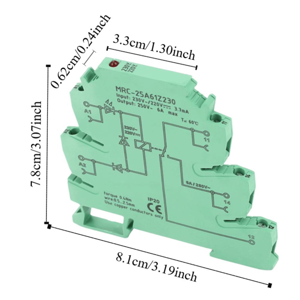 6.2mm Thickness Ultra-thin Relay 230VAC/220VDC Ultra-thin PLC Relay  Industrial Control