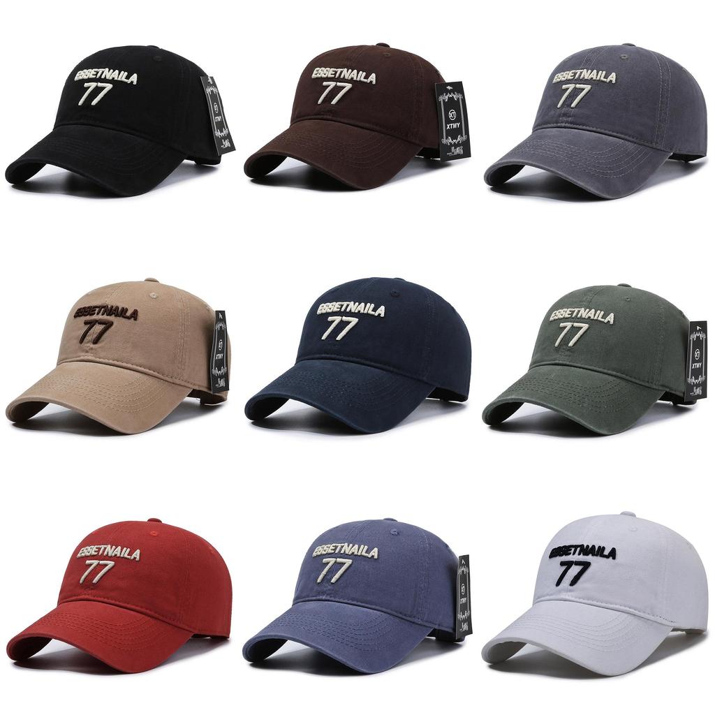 Essetnaila 77 Letter Embroidery Baseball Cap Outdoor Sun Breathable Protection