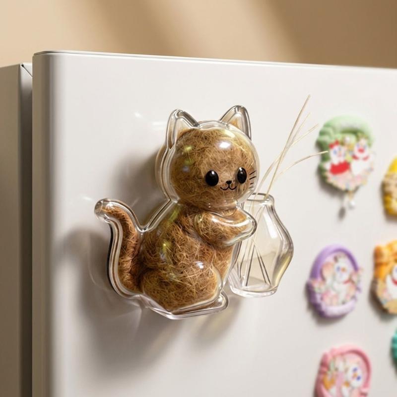 Transparent Cat Hair Craft Fridge Magnet DIY Pet Memorabilia for Distinctive Household Decor
