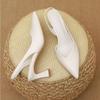High Heeled Shoes for Women's in The Summer of 2026 Simple Solid Color Back Hollow Shallow Mouth Pointed Toe Thick Heel Sandals