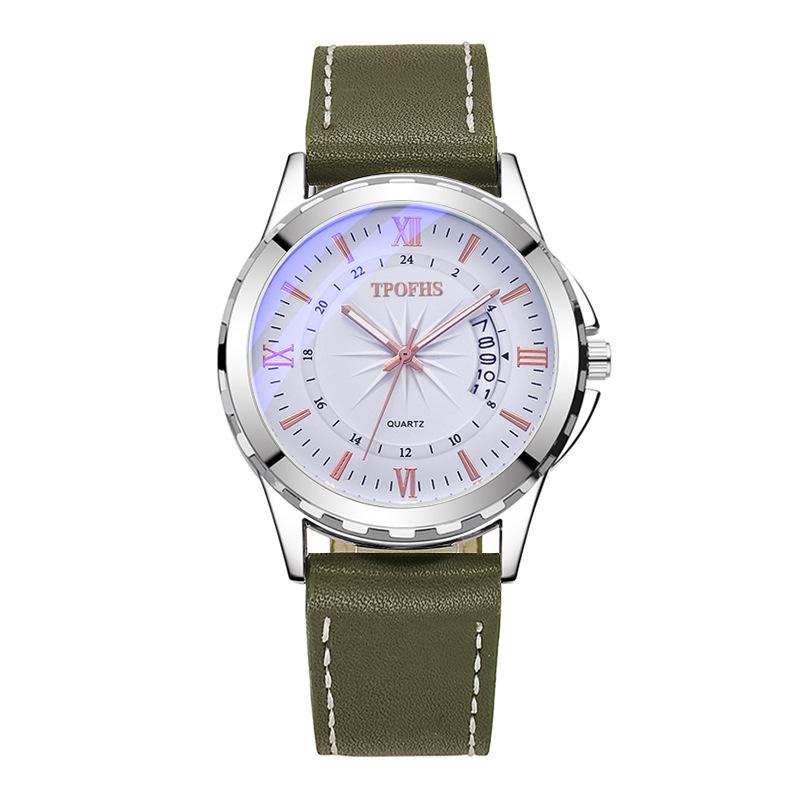 Men s Watch Classic Large Window Belt Watch Premium Sense Calendar Quartz Watch Men s