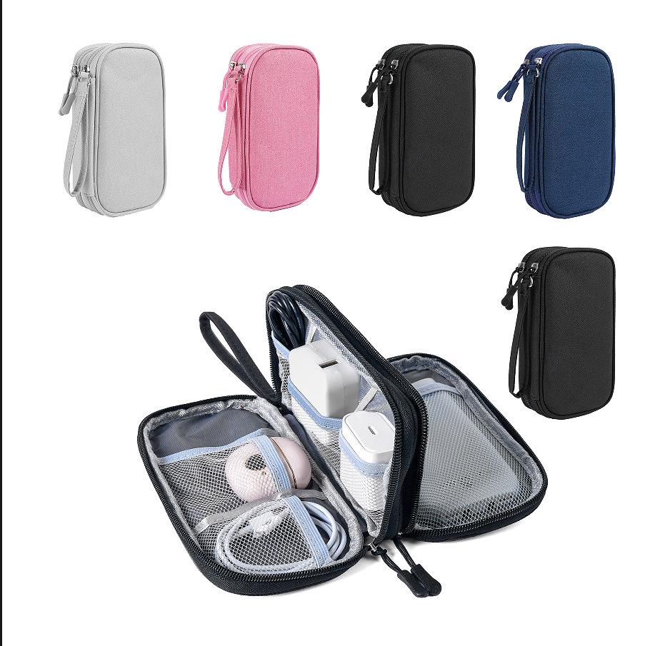 Multi-purpose Digital Gadget Organizer: Storage for Cables, Earphones, Mobile Devices, and U Disks, Portable Handbag and Clutch.