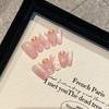 Icy Peach Girly Pink Blush Short Wearable Nail Patches