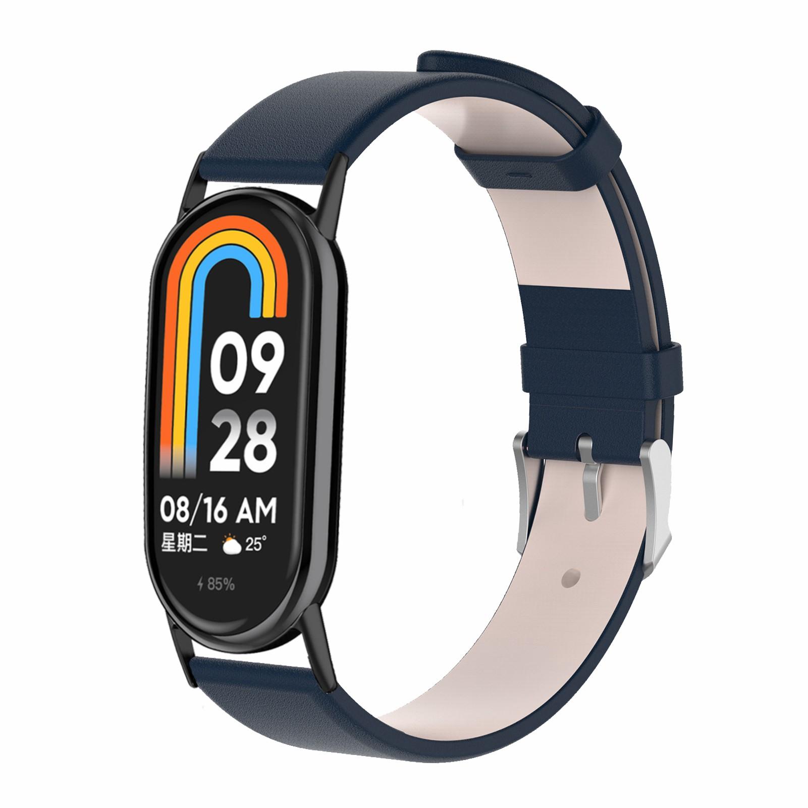 

For Xiaomi Smart Band 9 NFC/Band 9/Band 8 NFC/Band 8 Genuine Cow Leather Watch Bands Replacement Bracelet with Connector White