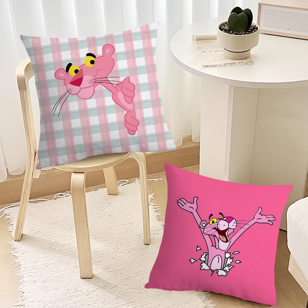 Cushion P-Pink Cover Soft Comfortable Pillow Case For Sofa Living Room Cartoon Panthers Home Office Decor Protective Covers