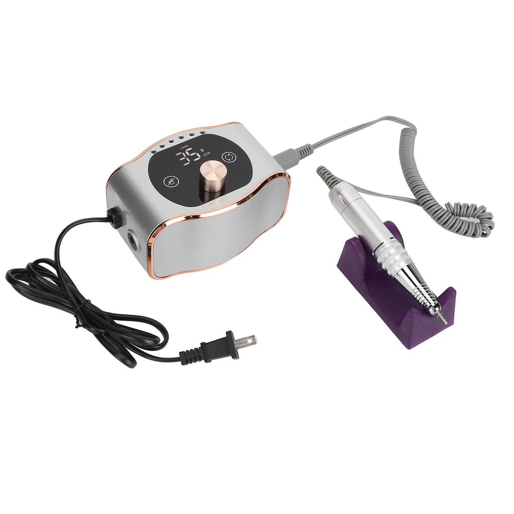 Touch Screen Nail Drill Machine 35000rpm Double Sided PU Leather Electronic Nail Grinder Machine US 