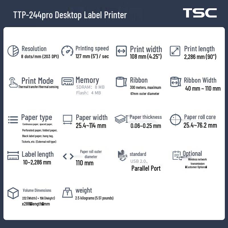 TSC Thermal Transfer Barcode Label Printers