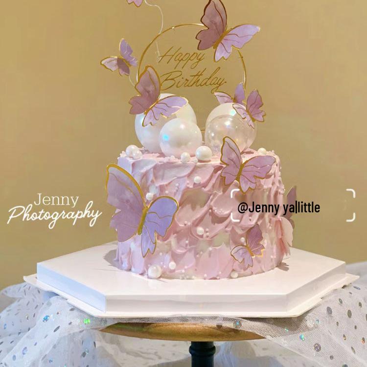 Toppere de tort fluturi roz cu margini aurii - Perfecte pentru sărbătorile de ziua de naștere ale prințeselor