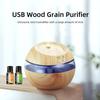 300ml Wood Grain USB Diffuser with Essential Oils, Night Light, Touch Control