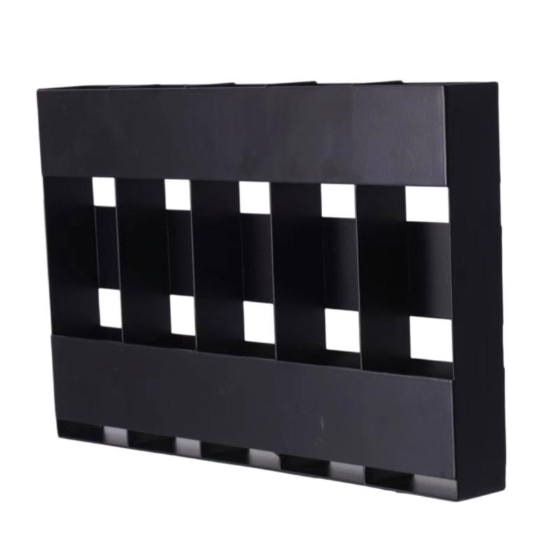 Functional Slim Adhesive Cabinet Door Mount 5 Compartment Adhesive Metal Straw Organizers Slim Cabinet Door Wall Mount