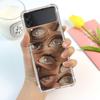 Scary Face Eyes Smiley Case For Samsung Galaxy Z Flip 3 4 5g Funda Z Flip3 Clear Pc Hard Shockproof Back Phone Coque Shell