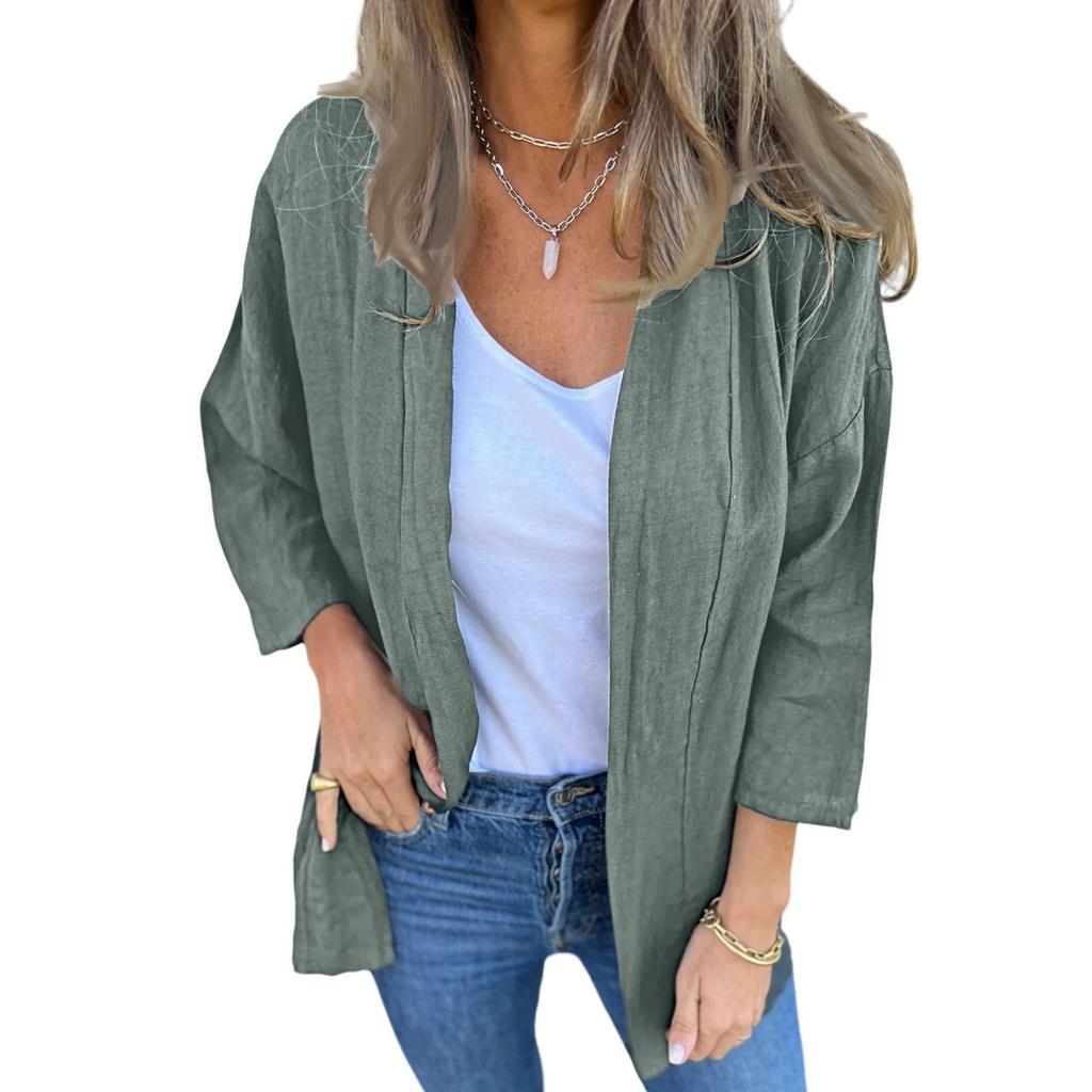 Women's Lightweight Cardigan Open Front Long Sleeve Casual Loose Thin Cardigans with Pockets