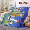 Playful Cartoon Group Shot 2D Flat Pattern Flannel Blanket High Quality All Seasons Warmth and Comfort Perfect for Christmas Gifts.