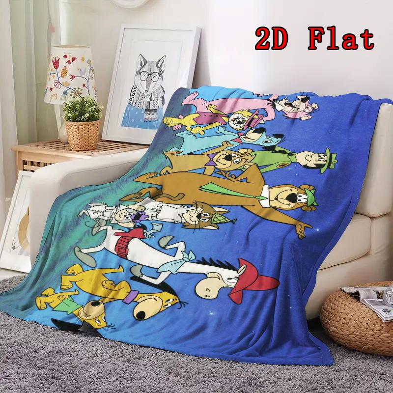 Playful Cartoon Group Shot 2D Flat Pattern Flannel Blanket High Quality All Seasons Warmth and Comfort Perfect for Christmas Gifts.