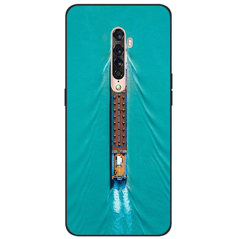 Für OPPO Reno 2 Hülle Weiches TPU-Silikon Cartoon Rückseite Handyhüllen TPU Schwarzer Stoßfänger für Hülle PCKM70, PCKT00, PCKM00, CPH1907