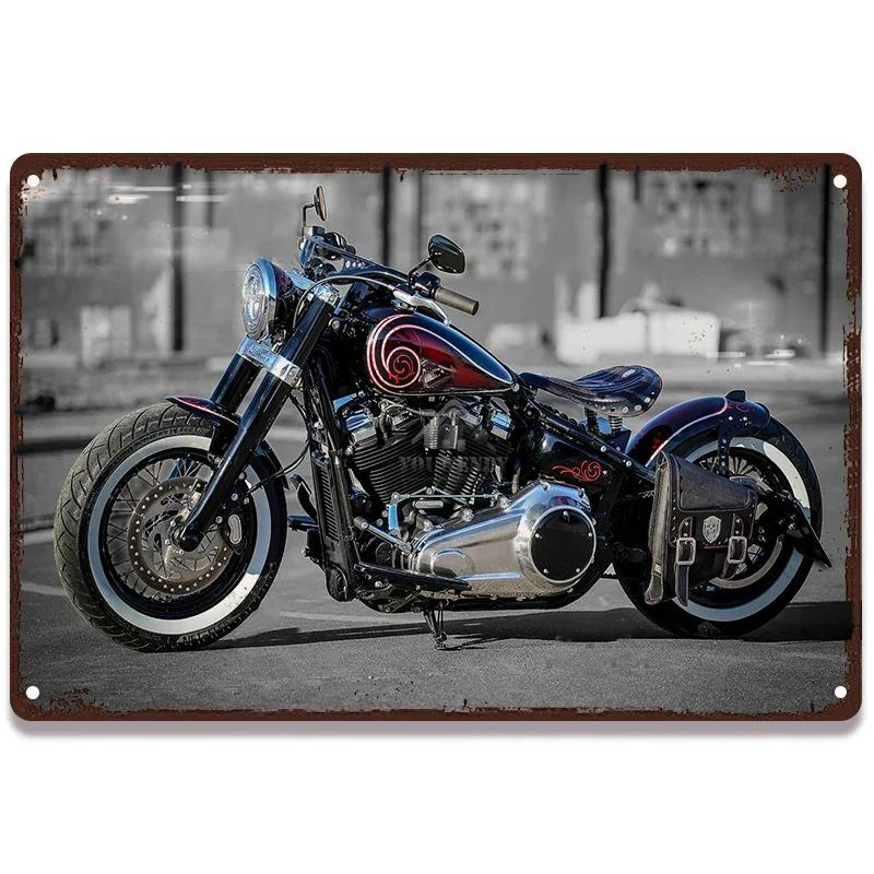 Vintage Amerikanischer Klassiker Motorrad Blechschilder Heim Wanddeko Metallschild Garage Man Cave Bar Dekorative Teller Poster
