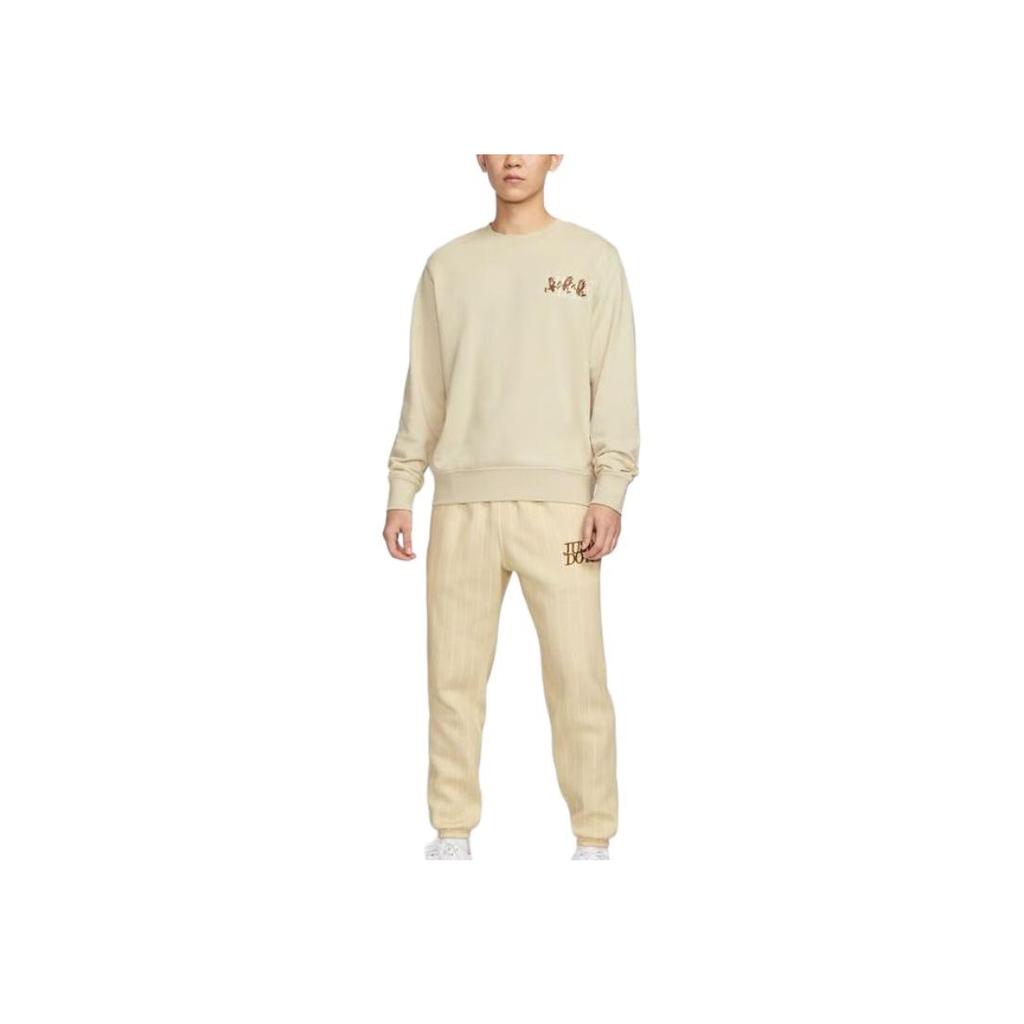 Nike Crew Comfortable Round Neck Pullover Long Sleeve Sweatshirt Men sweatshirt Beige IB1496-229