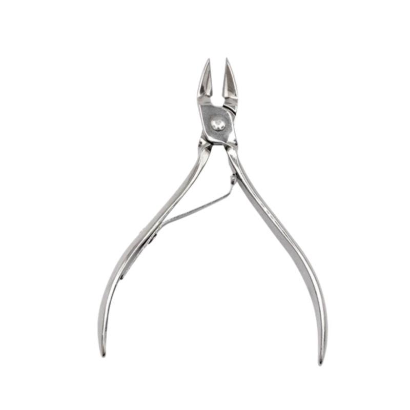 Mirror-Polished Single-Prong Stainless Steel Nail Care Pliers with Twisted Design and Dead Skin Scissors