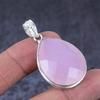 Natural Pink Chalcedony Gemstone Handmade 925 Sterling Silver Pendant 1.85" y6S91