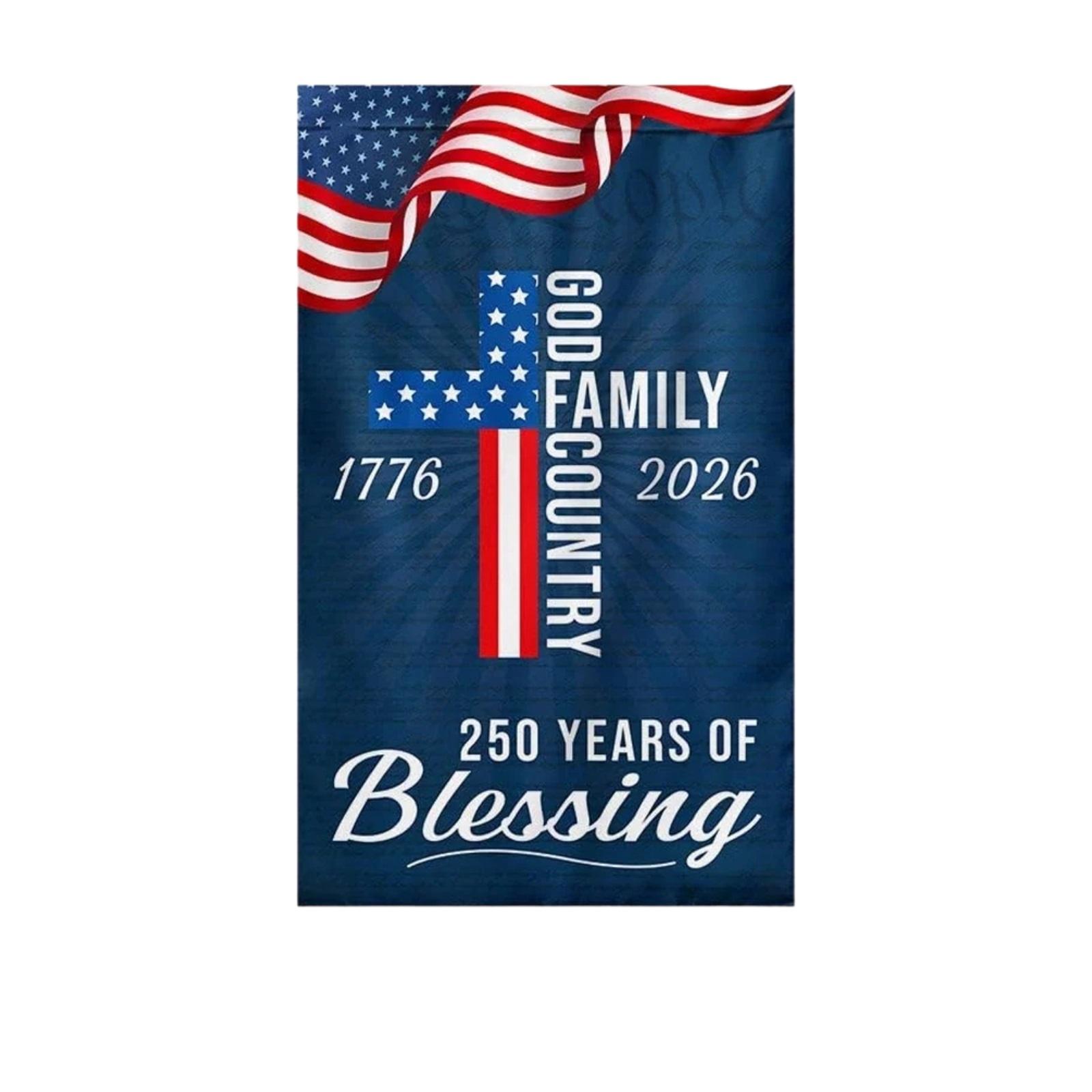 

250th Independence Day Patriotic Decor - Religious Garden Flag, American Heritage Bunting For Home & Yard Celebrations One Size