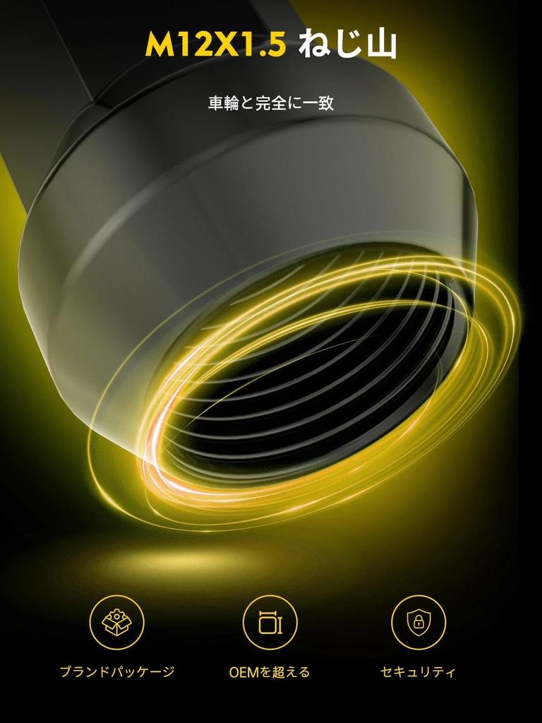 MIKKUPPA Wheel Lock Nut, M12 x P1.5, Outer Hexagonal Taper, 60°, Total Length 1.7