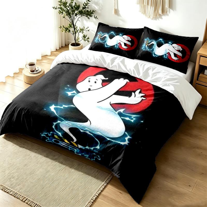 Ghostbusters 3pc Duvet Cover Set Simple Modern Bedding Set Wrinkle Resistant Soft Fabric All Season Use a perfect gift