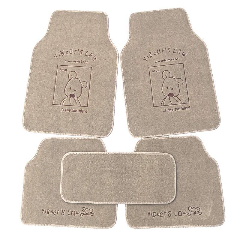 

Cartoon Car Carpet Foot Mats Neutral in Ford New Focus Sedan Hatchback Mondeo Wins Ruijie Escort Mud-Colored Checkered Bear Rug, 4-Piece Set