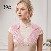 Stage Performance Costume Trim 2Pcs Embroidery Patches for Wedding Dress, Water-soluble Lace Applique, Floral Exquisite Polyester Silk Patch Motif Sew