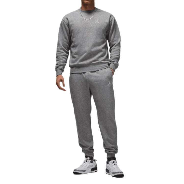 Jordan Brooklyn Fleece Crew Sweatshirt Gray Men Streetwear FV7293-091