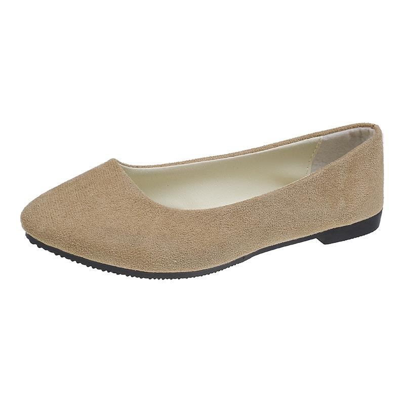 Spring and Autumn new suede Korean version pointed single shoes women's candy color flat women's shoes large size women