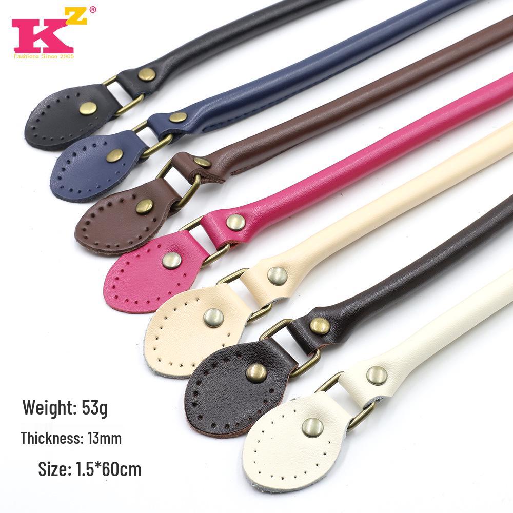 Svart Äkta Läder Ko-hud Axelväska med Handtag och Handrem - 60cm Handgjorda Accessoarer