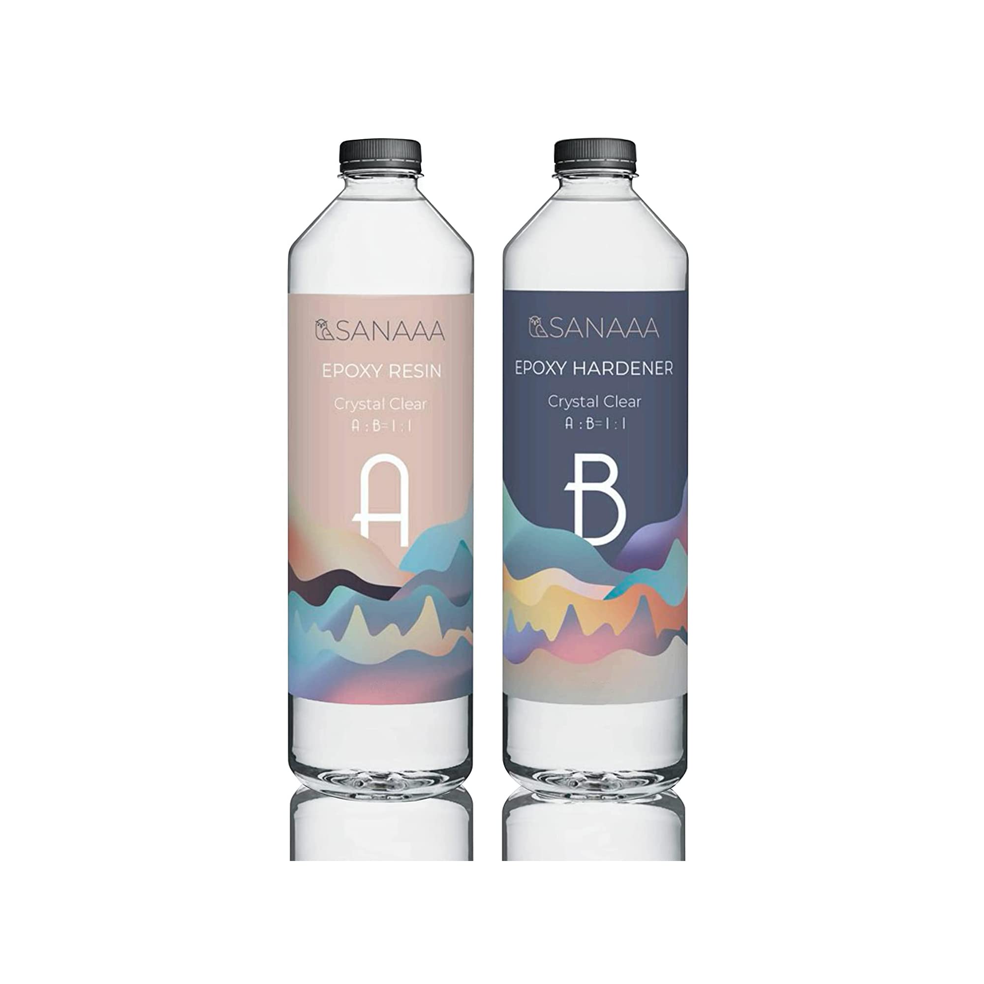 

SANAAA Epoxy Hard Large Capacity 500g for DIY Resin and Resin Highly Hypoallergenic Epoxy Resin Resin, Two-Part Resin, Type, (250+250g) Crafts, Art,