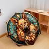 Moonlit Floral Dog Portrait Automatic Umbrella - Suitable Travel Outdoor Portable Umbrella Birthday Gift Daily Essentials