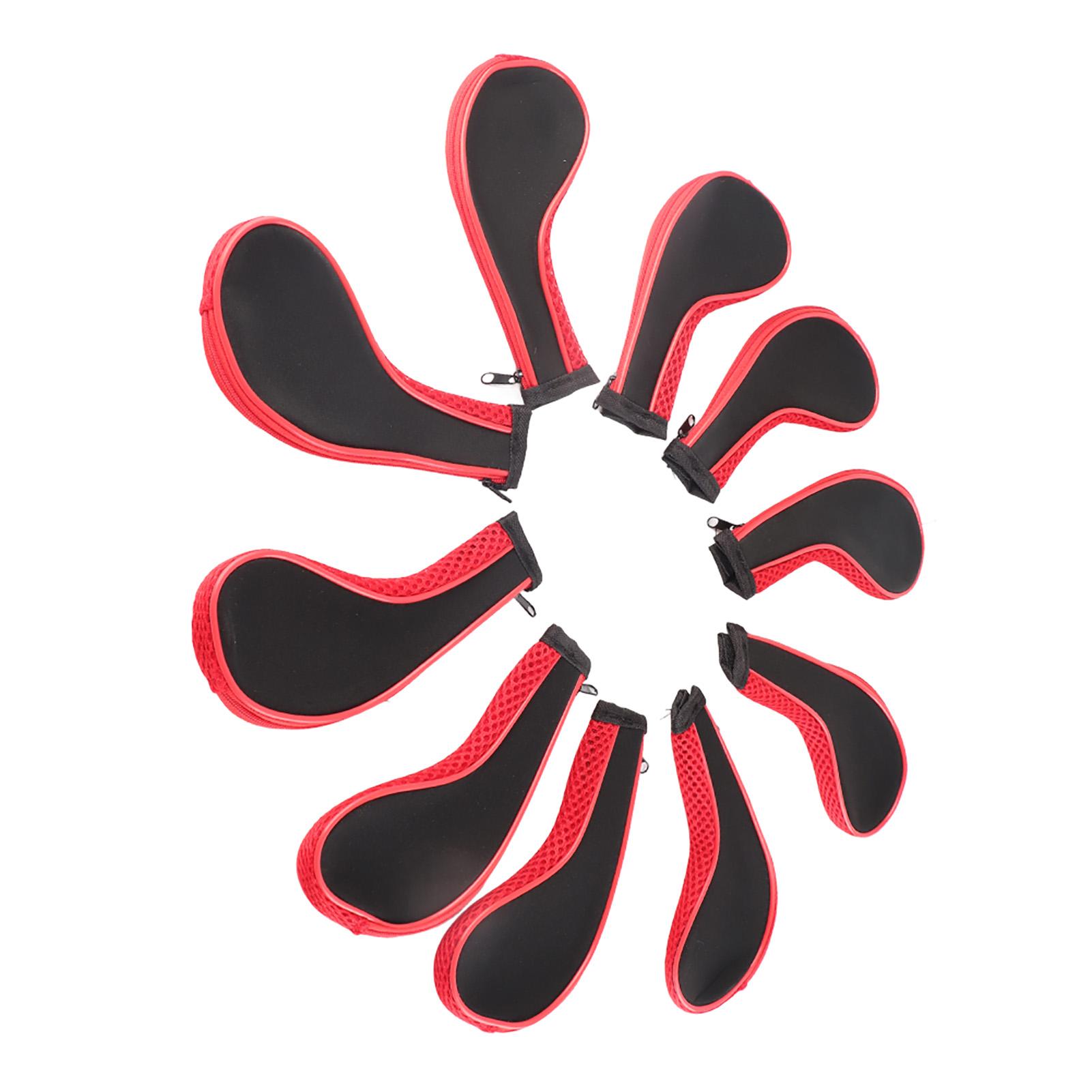 

10pcs Neoprene Golf Club Iron Head Covers Putter Set Protector Case Golf Accessory(Pink)