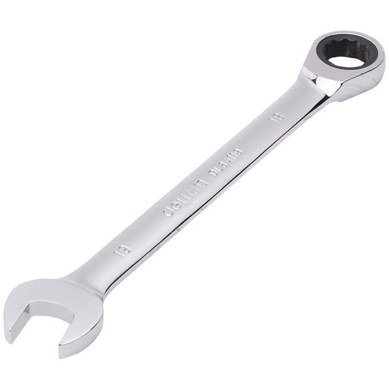 Deli 19mm Mirror Polished Ratchet Combination Wrench 19mm