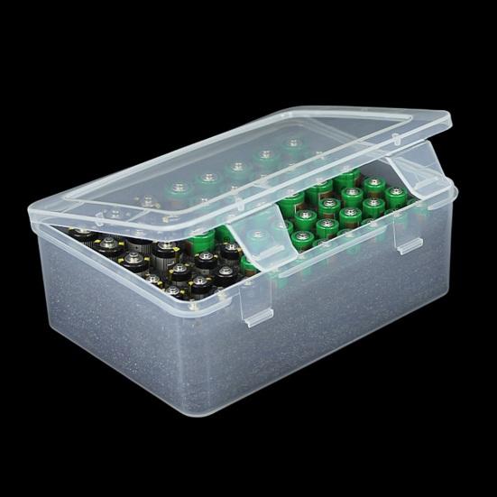 Pudełko do przechowywania baterii 54 przegródki Organizer na baterie z półprzezroczystą pokrywką Uchwyt na baterie z wyściółką gąbkową na baterie AA i AAA Domowe biuro szuflada