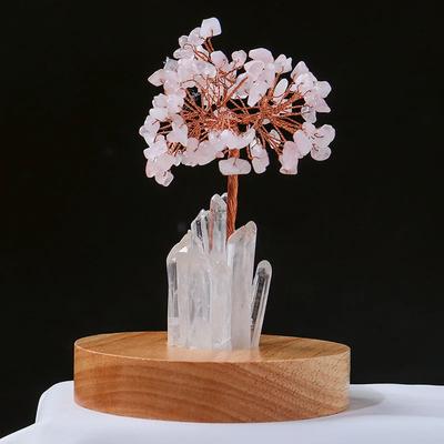 Natural Amethyst Tree Night Lampholder Table Top Decoration White Crystal Single Crystal Energy Stone Bedside Lamp Decoration